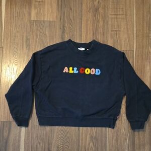 Levi's Dark Blue Crewneck Sweater with Multicolor Logo